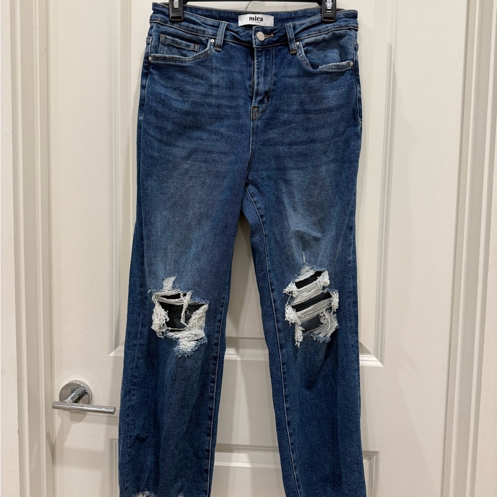 MICA Women's Ripped Denim Boyfriend Jeans